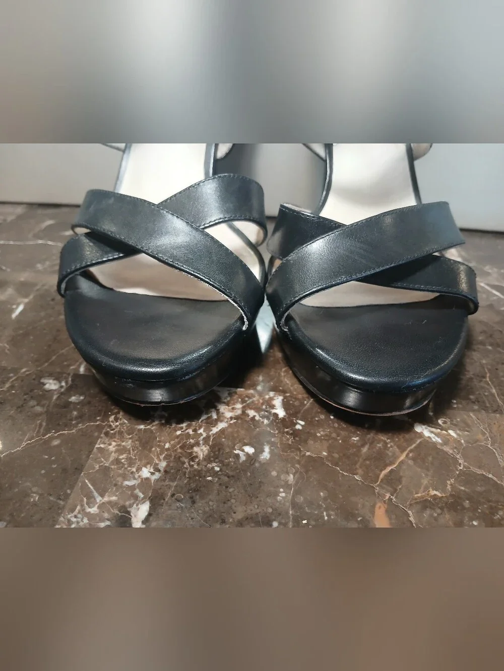 MICHAEL Michael Kors Black Strappy Leather Heeled Sandals
